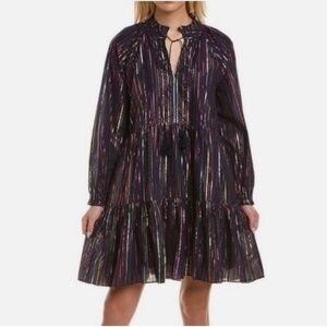 Roller Rabbit Janni Lurex Metallic Rainbow A-Line Tunic Dress